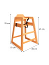 Stackable high chair for children in beech (caramel color)