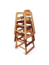 Stackable high chair for children in beech (caramel color)