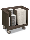Chariot ajustable pour plateaux et assiettes pour le service en restauration