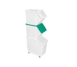 80L ingredients bin with transparent lid - 4 wheels