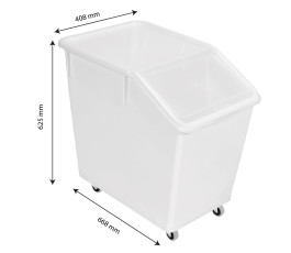 80L ingredients bin with transparent lid - 4 wheels