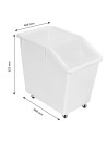 80L ingredients bin with transparent lid - 4 wheels