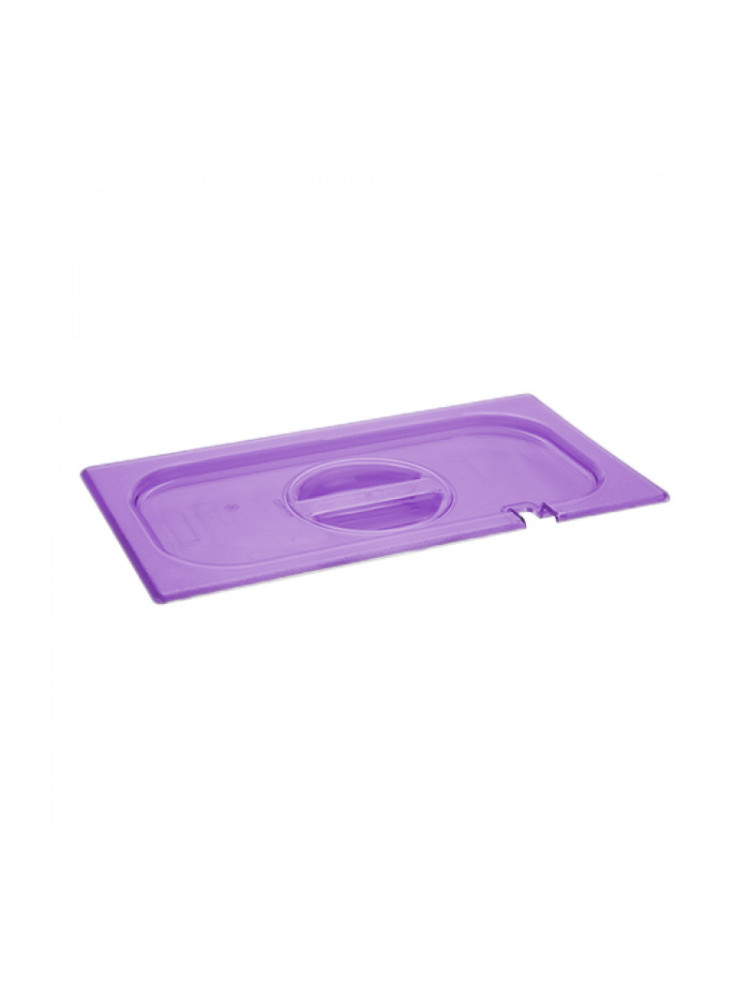 Transparent purple polypropylene GN 1/3 notched lid (Pastry)