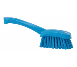 Brosse à main bleue dur Vikan manche court 270mm