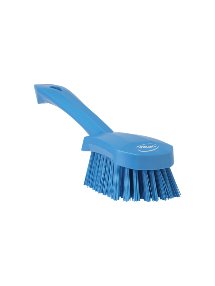 Brosse à main bleue Vikan manche court 270mm dur