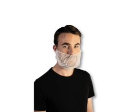 White beard cover with elastic - polypropylene - Bag of 100