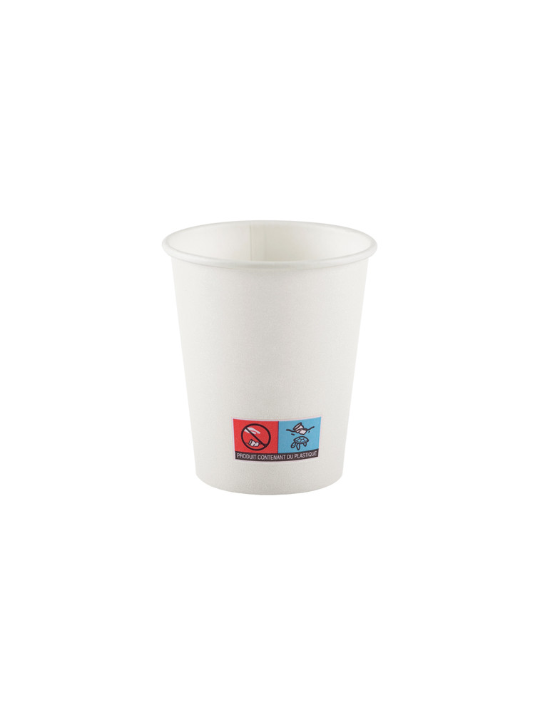 Gobelets rond blanc carton 7 oz  20cl - Lot de 100