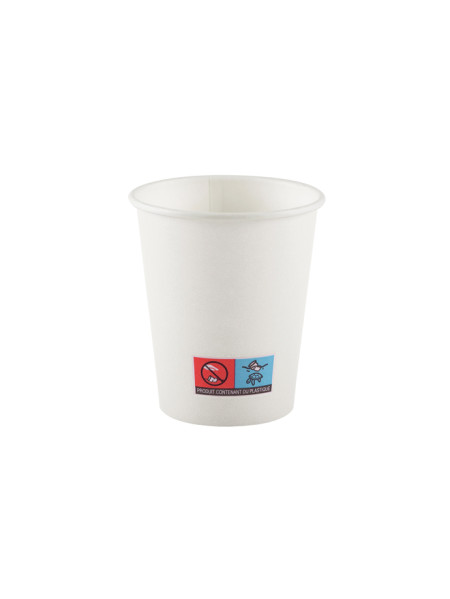 Gobelets rond blanc carton 7 oz  20cl - Lot de 100