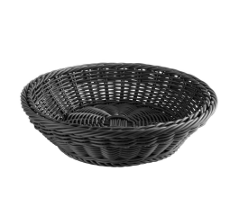 round wicker basket BlackØ 20 x 8 cm