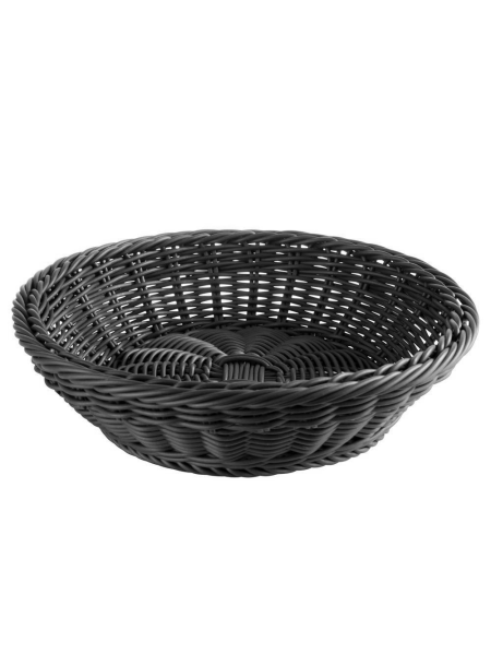 round wicker basket BlackØ 20 x 8 cm
