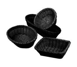 round wicker basket BlackØ 20 x 8 cm