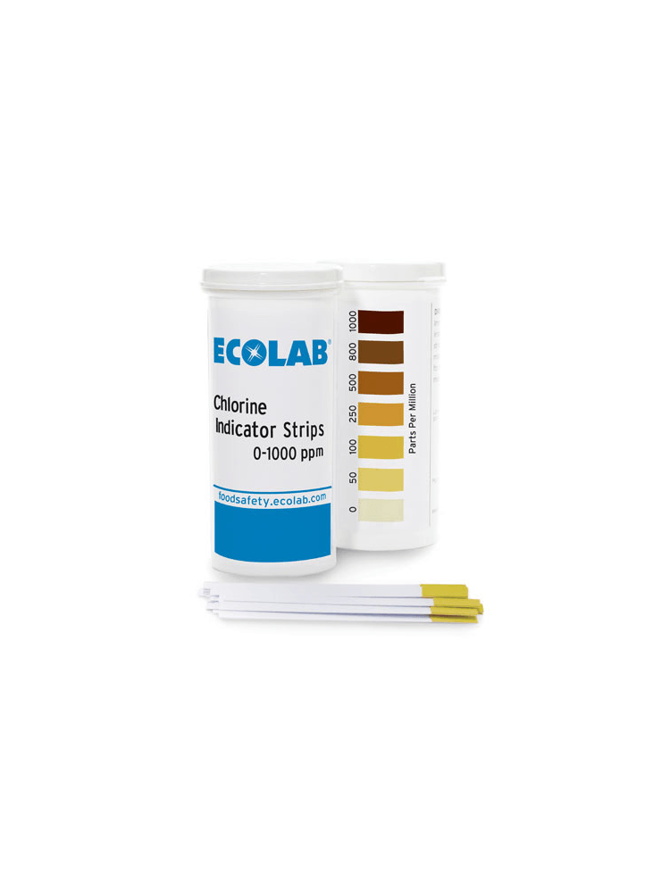 ECOLAB - Bandes pour test de chlore - Boite de 2 x 100
